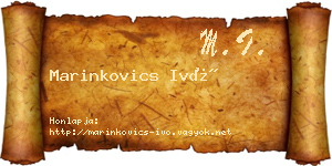 Marinkovics Ivó névjegykártya
